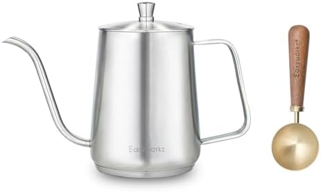 Easyworkz Gooseneck Pour Over Coffee Kettle 30 fl oz Bundled with Stainless Steel Coffee Spoon by Easyworkz