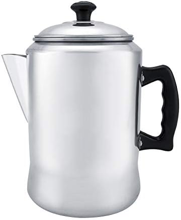 14 x 14 x 24cm/5.5 x 5.5x 9.4in Coffee Percolator, Aluminum Alloy Coffee Maker Pot Percolator Tea Kettle Stove Top with Lid for Brewing Café, Tea by equlup