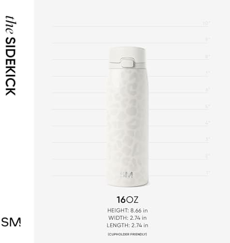 Simple Modern Ceramic Lined Insulated Coffee Tumbler | 16oz, Leopard - Image 6