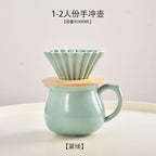 400ml/13.5oz ceramic hand-punched origami drip filter cups are exquisite, fresh and practical for home use-dark green - Image 2