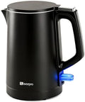 Small Electric Kettle 1000W Double Wall Stainless Steel 0.8L Water Boiler by Savorpro
