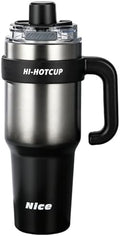 (Gradient Black-316stainless steel inner+ Handle+independent tea utensil+3 drinking mode)Hi-hotcup 40oz Insulated Tumbler with Handle, 316 Stainless Steel Vacuum Travel Mug for Car Office Gym Outdoor by Unknown