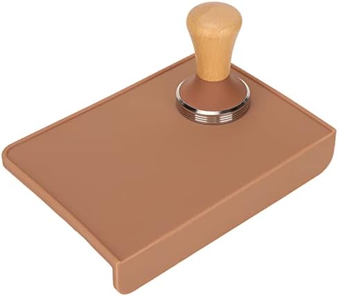 Aramox Coffee Tamping Mat with Coffee Tamper Silicone and Beech Wood Tamping Pad Set 8.5 X 6.0 X 1.5 in Thick Corner Edge Flat Base for Home Office Cafe Use (51mm / 2.01in Tamper) - Image 4