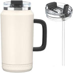 Hydraful 64 oz Tumbler with Handle and Straw - 100% Leak-Proof - Insulated Cup Reusable Stainless Steel Large Water Bottle Travel Mug for Gym, Hiking, and Camping - Gifts for Women Men Him Her by Hydraful