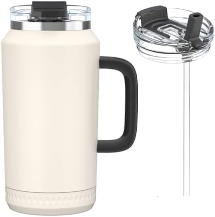 Hydraful 64 oz Tumbler with Handle and Straw - 100% Leak-Proof - Insulated Cup Reusable Stainless Steel Large Water Bottle Travel Mug for Gym, Hiking, and Camping - Gifts for Women Men Him Her by Hydraful
