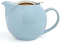 Zero Japan 34 oz Ceramic Teapot with Infuser for Loose Tea - Smooth-Pour Spout, Dishwasher Safe Large Ceramic Loose Leaf Tea Pot (Stainless Steel Infuser & Lid Removable), Ocean by ZEROJAPAN
