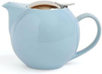 Zero Japan 34 oz Ceramic Teapot with Infuser for Loose Tea - Smooth-Pour Spout, Dishwasher Safe Large Ceramic Loose Leaf Tea Pot (Stainless Steel Infuser & Lid Removable), Ocean by ZEROJAPAN