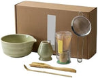 Matcha Blender Ceremony 4/5/6pcs Set Ceramic Chawan Bowl Bamboo Whisk And Tea Scoop Tools Kit(6PCS 02 Kraft) by Unknown