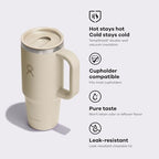 Hydro Flask Coffee Travel Tumbler Mug – Insulated Stainless Steel, Leak Resistant Hot & Iced Coffee Cup 24 Oz Agave Green - Image 4