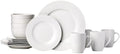 Amazon Basics 16-Piece Porcelain Dinnerware Set, Microwave and Dishwasher Safe, Service for 4, Plates, Bowls and Mugs, White by AmazonBasics