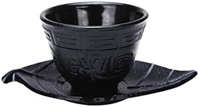 tetsubin workshop japanese cast iron kettle fitting Rich teacup and leaf saucer - Image 2