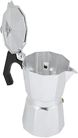 Pomya Octagonal Moka Pot, Aluminum Stovetop Espresso Maker 6 Cup, with Ergonomic Handle, for Gas Induction Cooktops - Image 3