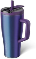 BrüMate Era Flip 30oz Tumbler with 100% Leakproof Covered Straw Lid | Hygienic Covered Straw | Insulated Stainless Steel Water Bottle with Handle | Cup Holder Friendly | BPA-Free (Dark Aura) by Br%C3%BCMate