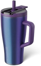 BrüMate Era Flip 30oz Tumbler with 100% Leakproof Covered Straw Lid | Hygienic Covered Straw | Insulated Stainless Steel Water Bottle with Handle | Cup Holder Friendly | BPA-Free (Dark Aura) by Br%C3%BCMate