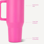 HydroJug Traveler 40oz, Insulated Tumbler with Handle & Straw, Razzle - Image 3