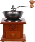 Manual Coffee Grinder Wooden Hand Crank Burr Mill for Coffee Beans by MOLUCKFU