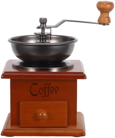 Manual Coffee Grinder Wooden Hand Crank Burr Mill for Coffee Beans by MOLUCKFU