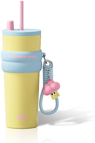 SDGA+ 24 oz Stainless Steel Tumbler with Lid and Straw, Insulated Water Bottle Leak Proof for Hot and Cold, Portable Travel Coffee Mug, Reusable Coffee Cup for Women, Yellow by SDGA