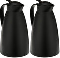 Alfi Glass Vacuum Frosted Plastic Carafe, 1 L, Black (AG2800BK2) (Pack of 2) by Thermos