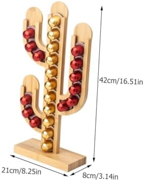 Creative Cactus Coffee Capsule Holder Rack, Bamboo Desktop Stand - Image 2