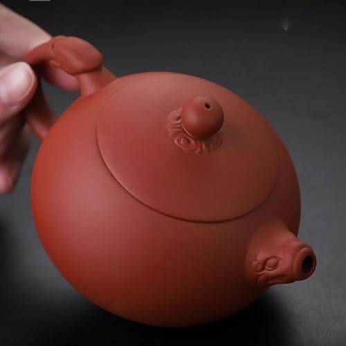 Tea Pots For Loose Tea 200mL-300mL Household Teapot Handmade Cinnabar Mud Single Pot Teapot Tea Room Tea Set Kettle Teapot Xishi Teapot Tea Infuser Pot - Image 6