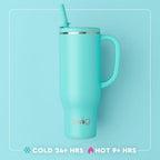 Swig Life 30oz Leakproof To-Go Tumbler with Handle, Flora Azul - Image 4