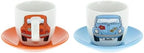 BRISA VW Collection - Volkswagen Espresso Cups Coffee-Tea-Cappuccino Set in Beetle Design (Beetle Front/100ml/3.4 fl oz) (Set of 2 (light blue, orange)) - Image 7
