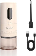 First Grind-While-Charging Rechargeable Coffee Grinder, 1.7X Faster Grinding with Portable Electric Burr Coffee Grinder with 38 Adjustable Grind Settings (CERAMIC BURR - White - Touch screen control) by Unknown