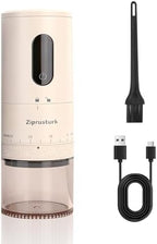 First Grind-While-Charging Rechargeable Coffee Grinder, 1.7X Faster Grinding with Portable Electric Burr Coffee Grinder with 38 Adjustable Grind Settings (CERAMIC BURR - White - Touch screen control) by Unknown