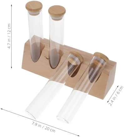 SHERCHPRY Glass Coffee Bean Tube Canister with Wooden Stand 70ml Set - Image 2