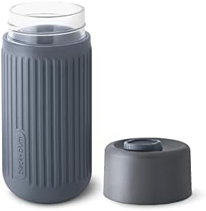 BLACK + BLUM Glass Travel Cup | Durable, Lightweight On-the-Go Tumbler, Lid Lock, Leak-proof - Perfect for Hot & Cold Drinks | Fits in Bike Bottle Cages & Car Cup Holders | Slate, 11 oz / 340ml - Image 3