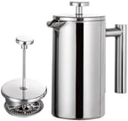 French Press Pot Filter Press Hand-made Coffee Pot Stainless Steel Double Walled Insulated 350ml/800ml/1000ml(800ml) by Unknown