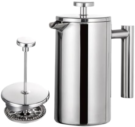 French Press Pot Filter Press Hand-made Coffee Pot Stainless Steel Double Walled Insulated 350ml/800ml/1000ml(350ml) by Unknown