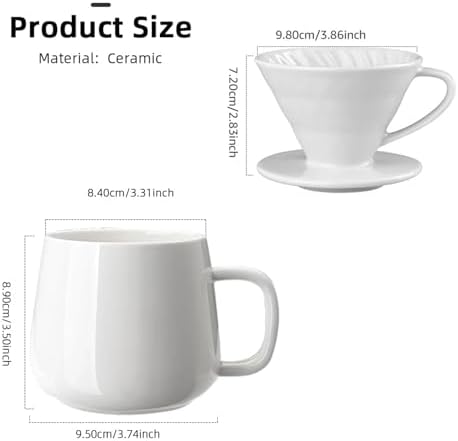 Ceramic Coffee Dripper Engine Style Drip Filter Cup Permanent Pour Over Maker Separate Stand For 1-2 Cups(Filter Cup) - Image 6