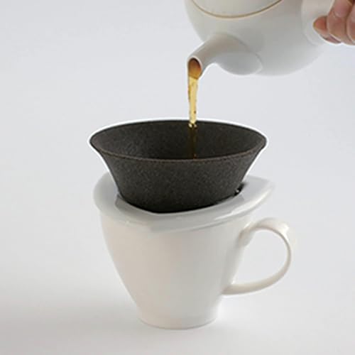 COFIL Japanese Ceramic Coffee Filter, Made in Japan, Reusable Dripper, White Holder - Image 3