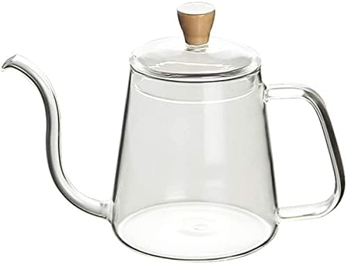Coffee Pots Drip Coffee Pot Gooseneck Spout Coffee Drip Kettle High Borosilicate Heat Resistant Glass 600ml Transparent Coffee Kettle Pour Gooseneck Kettle Over by Unknown