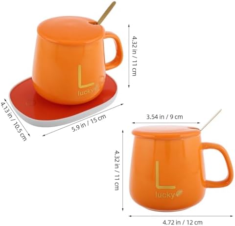 Cabilock Electric Ceramic Coffee Mug Warmer Set with Automatic Shut Off USB 5v, Heated Travel Thermal Milk Cup for Desk and Home Use, Hot Drink Mug with Temperature Control - Image 2