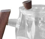 Glass Teapot Loose Leaf Teapot with Removable Infuser Tea Kettle Tea Warmer High Borosilicate Glass with Wood Handle Suitable for Home Office - Image 3