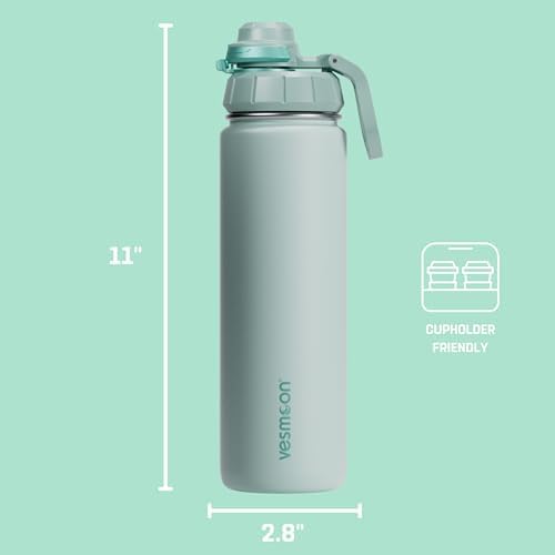 Vesmoon Vessence 24 Oz Stainless Steel Tea Infuser Bottle for Loose Leaf Tea, Water, Herbs, Fruits - Triple Layered Insulated, Leak Proof Bottle with Lid and Clip Handle - 24 Hours Hot/Cold - Image 3