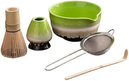 5Pcs Matcha Tea Set With Bowl Bamboo Whisk And Scoop Traditional Making by Unknown