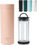 Firebelly Tea, Travel Tea Infuser Mug with Strainer, Insulated Tumbler for Loose Leaf Tea or Coffee, Leakproof Bottle for Hot or Iced Drinks, Stainless Steel Thermos with Lid, Salmon by FIREBELLYTEA