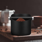 Baluue Stainless Steel Espresso Knock Box with Brush Ground Waste Bin - Image 4