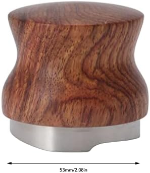 Coffee Distributor, Hand Coffee Leveler, 304 Stainless Steel Espresso Coffee Tamper with Rosewood Handle, Unifrpm Extraction Espresso Tamper, Mirror Polished Coffee Leveler for Coffee Lovers(53mm) - Image 2