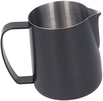 450 ml Milk Frothing Pitcher, Stainless Steel Milk Coffee Frother Cup, Kitchen Milk Frother Steamer Cup for Coffee Enthusiasts (Black) - Image 7