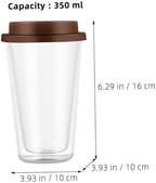 GLEAVI Double Wall Glass Coffee Mug Coffee Cup 350ml with Silicone Lid - Image 7