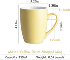 Coffee Mugs Set of 6, 12oz Yellow Ceramic Coffee Mugs Cups with Handle - Image 3