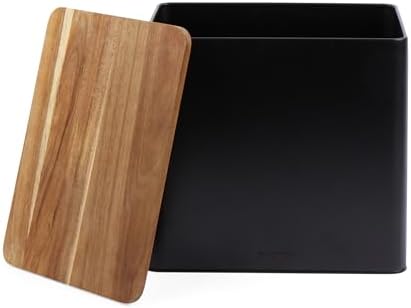 Salter BW12899EU7 Toronto Bread Bin – Acacia Wooden Lid, Powder Coated Finish, Easy Clean, Store Bread, Bagels, Pastries, Large Bread Bin Storage Container, Holds 2 Loaves of Bread, Black/Wooden - Image 5