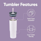 Owala Tumbler Stainless Steel Water Bottle 24 oz Bunny Hop - Image 2