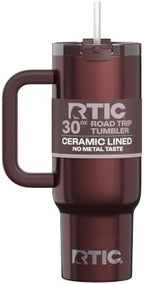 RTIC 30oz Road Trip Tumbler, Insulated, Ceramic Lined, Chocolate Metallic by RTIC