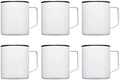 DISCOUNT PROMOS Kenai Powder Coated Travel Mugs 13.5 oz. Set of 6, Bulk Pack - Double Wall, Perfect for Coffee, Hot Cocoa, Other Hot & Cold Beverages - White by DISCOUNTPROMOS